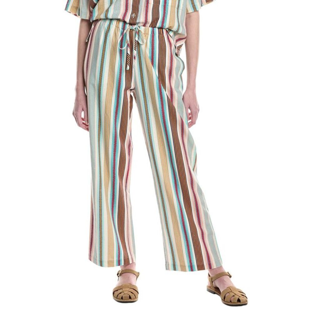 Electric & Rose Womens Sail Crop Linen-Blend Pant, Blue